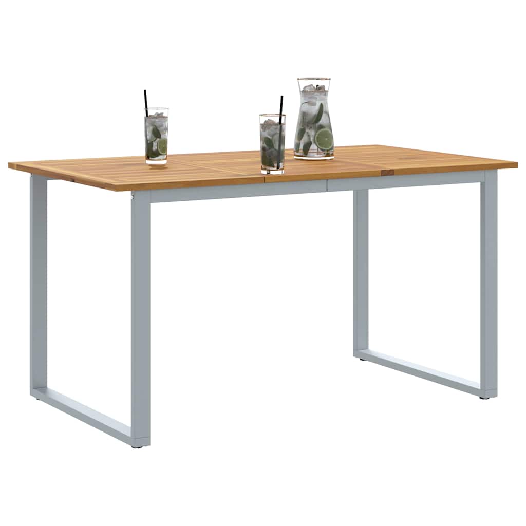 Garden Dining Table Grey 140 x 80 x 75 cm